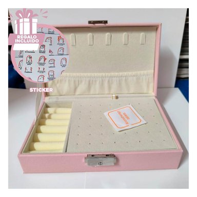 PACK12 CAJA UTIL PARA ANILLOS EN ROSADO Y+REGALO STICKERS
