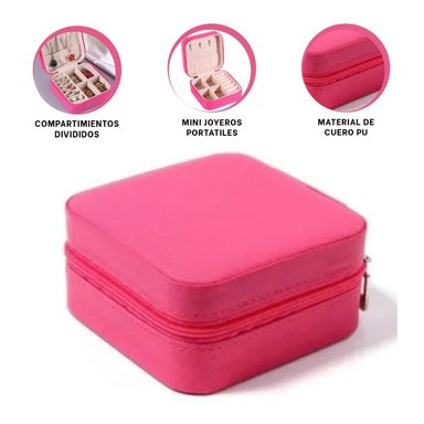 PACK4 CAJITA PARA GUARDAR COLLARES EN COLOR FUCSIA