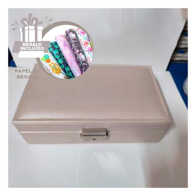 PACK12 ESTUCHE PARA JOYERIA BEIGE Y+PAPEL DE REGALO