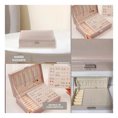 PACK4 JOYERO ELEGANTE Y ORGANIZADO BEIGE Y+REGALO STICKERS