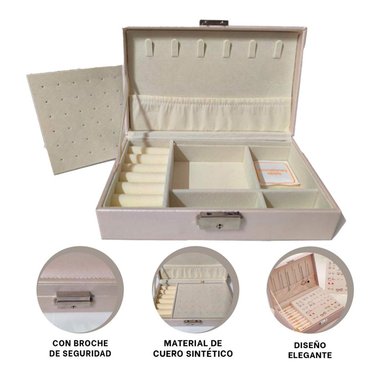 PACK4 CAJA PARA JOYAS DINAMICO BEIGE Y+PAPEL DE REGALO