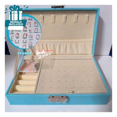 PACK6 CAJA PARA JOYAS DINAMICO CELESTE Y+REGALO STICKERS