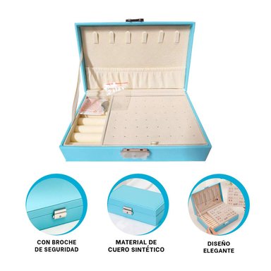 PACK4 CAJA PARA JOYAS DINAMICO CELESTE Y+PAPEL DE REGALO