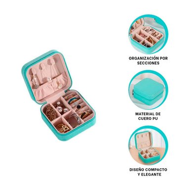 PACK4 CAJITA PARA GUARDAR COLLARES EN COLOR TURQUEZA