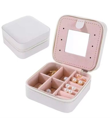 JOYERO PORTATIL PARA LLEVAR JOYAS DE COLOR BLANCO