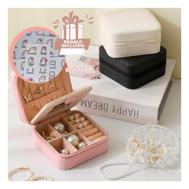 PACK12 COFRE ORGANIZADOR DE JOYAS ROSADO Y+REGALO STICKERS