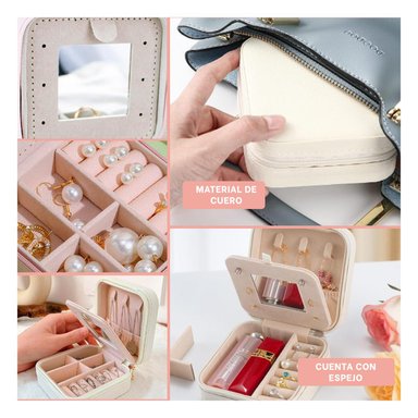 PACK4 JOYERO PEQUEÑO PARA VIAJES BLANCO Y+REGALO STICKERS