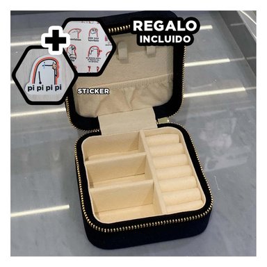 PACK12 COFRE PORTATIL PARA JOYAS NEGRO Y+REGALO STICKERS