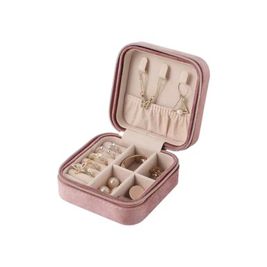 PACK2 JOYERO PORTATIL PARA ORGANIZAR ROSA Y+PAPEL DE REGALO