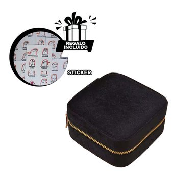 JOYERO PARA VIAJE DE COLOR NEGRO Y+REGALO STICKERS
