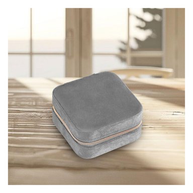 PACK4 COFRE PEQUEÑO CON ESPEJO PARA VIAJE DE COLOR PLOMO