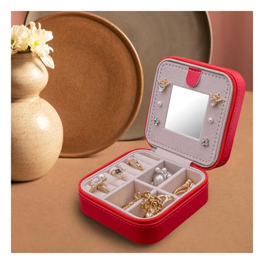 PACK4 COFRE PEQUEÑO DE VIAJE ROJO Y+PAPEL DE REGALO