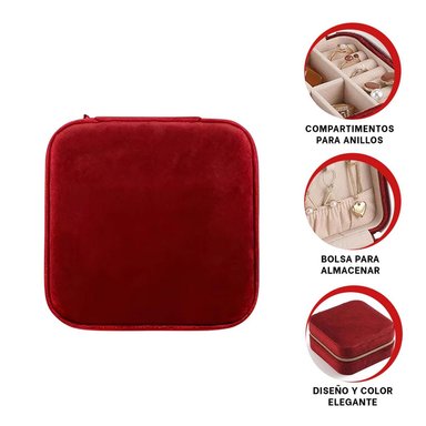 PACK2 JOYERO PARA VIAJE DE COLOR VINO Y+REGALO STICKERS