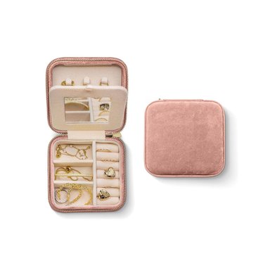 PACK6 COFRE PORTATIL PARA JOYAS ROSADO Y+PAPEL DE REGALO