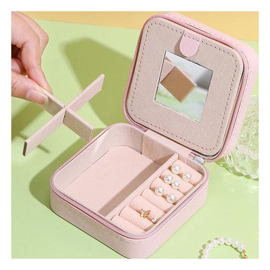 PACK4 COFRE MINI CON ESPEJO ROSADO Y+PAPEL DE REGALO