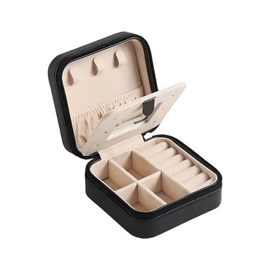 PACK2 JOYERO PORTATIL PARA LLEVAR JOYAS DE COLOR NEGRO