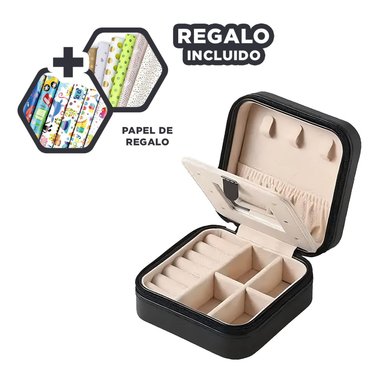 JOYERO PEQUEÑO PARA VIAJES NEGRO Y+PAPEL DE REGALO