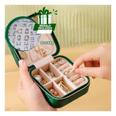 PACK12 COFRE PORTATIL PARA JOYAS VERDE Y+REGALO STICKERS