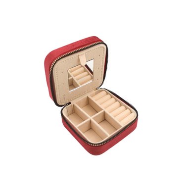 JOYERO ORGANIZADOR PEQUEÑO PARA VIAJES DE COLOR VINO