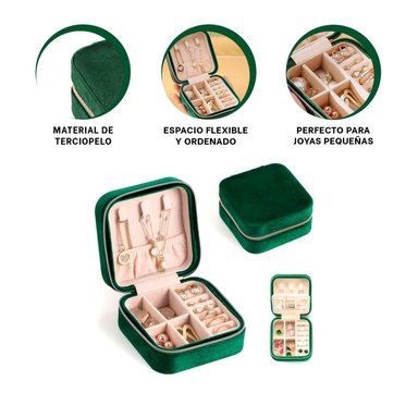 PACK2 JOYERO PARA VIAJE DE COLOR VERDE Y+REGALO STICKERS