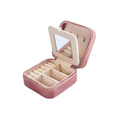 PACK2 JOYERO ORGANIZADOR PEQUEÑO PARA VIAJES DE COLOR ROSADO