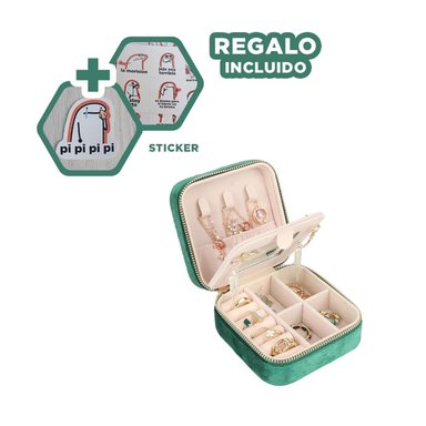 PACK5 CAJA MINI PARA GUARDAR JOYERIA VERDE Y+REGALO STICKERS