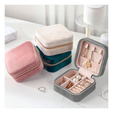 PACK12 CAJA PEQUEÑA PARA VIAJE CON ESPEJO DE COLOR PLOMO