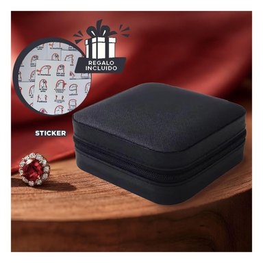 PACK12 COFRE ORGANIZADOR DE JOYAS NEGRO Y+REGALO STICKERS