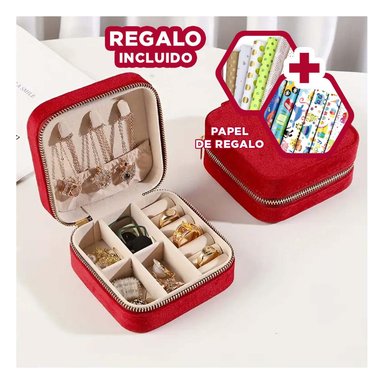 PACK6 COFRE PORTATIL PARA JOYAS VINO Y+PAPEL DE REGALO