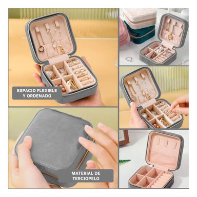 PACK4 JOYERO PEQUEÑO PARA VIAJES PLOMO Y+REGALO STICKERS