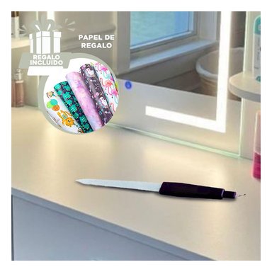 LIMA PARA UNAS CON SACA CUTICULAS NEGRO Y+PAPEL DE REGALO