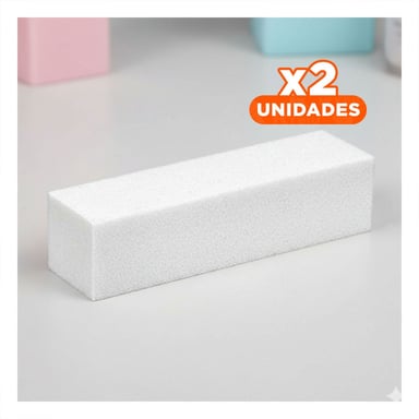 PACK2 HERRAMIENTA RESISTENTE DE UÑAS BLOQUE BLANCO PARA MANOS Y+REGALO STICKER - 1