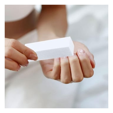 PACK2 HERRAMIENTA RESISTENTE DE UÑAS BLOQUE BLANCO PARA MANOS Y+REGALO STICKER - 5