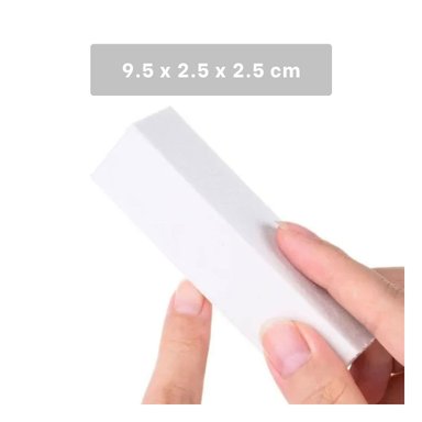 PACK2 ACCESORIO RESISTENTE DE UÑAS BLOQUE BLANCO PARA PULIDO Y+PAPEL REGALO - 4