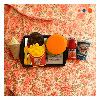 SET DE ALIMENTOS RAPIDOS CON ACCESORIOS DE COCINA PARA JUEGO CREATIVO EN CASA - 2