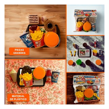 SET DE ALIMENTOS RAPIDOS CON ACCESORIOS DE COCINA PARA JUEGO CREATIVO EN CASA - 5