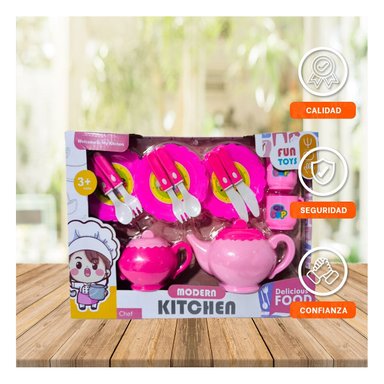 COLECCION INFANTIL DE COCINA CON TETERAS PLATOS Y CUBIERTOS PARA JUEGO DIARIO Y+LIGAS REGALO - 2