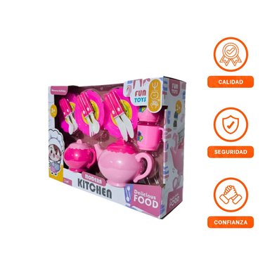 COLECCION INFANTIL DE COCINA CON TETERAS PLATOS Y CUBIERTOS PARA JUEGO DIARIO Y+LIGAS REGALO - 3