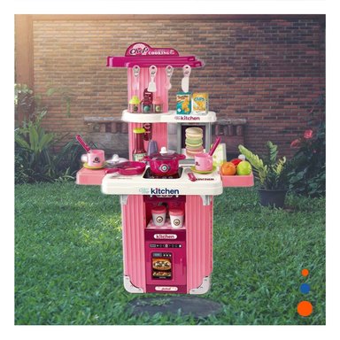 JUGUETE MINI COCINA PORTATIL EN ROSADO Y+PAPEL DE REGALO - 3