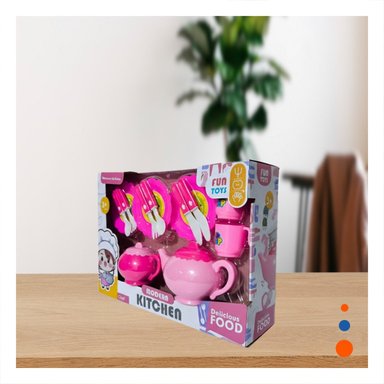 KIT INFANTIL DE COCINA CON TETERAS PLATOS Y CUBIERTOS PARA JUEGO IMAGINATIVO Y+REGALO STICKER - 2