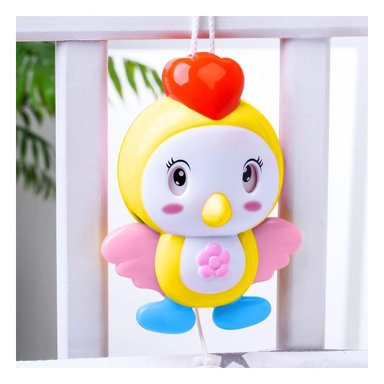 ACCESORIO MUSICAL AMARILLO CON PAJARO PARA USO DIARIO EN LA CUNA Y+LIGAS REGALO