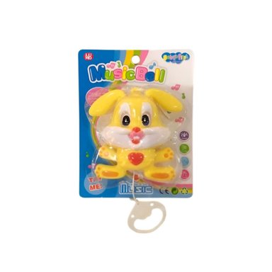COLGANTE DECORATIVO INFANTIL CON CONEJO AMARILLO A CUERDA Y+PAPEL REGALO
