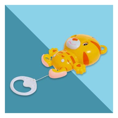 MOVIL DECORATIVO MUSICAL AMARILLO A CUERDA CON TIGRE PARA DESCANSO DEL BEBE