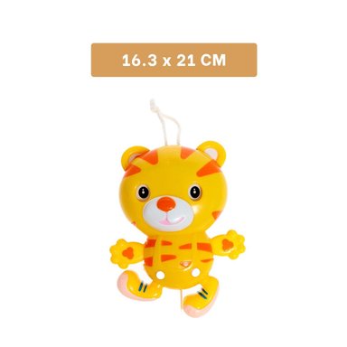 MOVIL TIGRE A CUERDA MUSICAL AMARILLO CON ESTILO INFANTIL Y+REGALO STICKER - 4