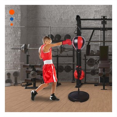 PACK6 SACO PERA DE BOXEO CON BASE EQUILIBRADA EN NEGRO Y ROJ - 3