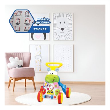 ANDADOR PARA CAMINAR DE NIÑOS HIPOPOTAMO Y+REGALO STICKERS