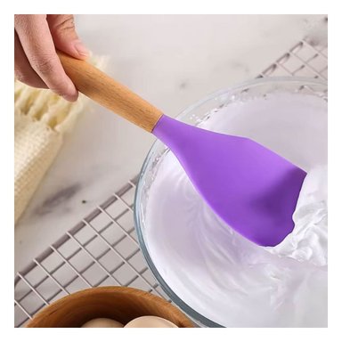 SET 12 CUCHARONES PARA LA COCINA EN MORADO Y+LIGAS DE REGALO