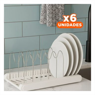 PACK6 ESTANTE EXPANDIBLE DE OLLAS BLANCO Y+REGALO STICKERS