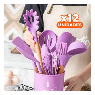 PACK12 CUCHARONES DE COCINA MORADO Y+REGALO STICKERS