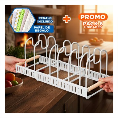 PACK6 ORGANIZADOR SARTENES BORDE MAD BLANC Y+PAPEL DE REGALO